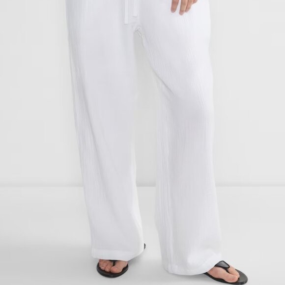 NWT Aritzia LITTLE MOON AirPlush Cotton Sail Pant WHITE - Picture 4 of 11